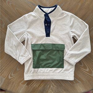 Kids Grey and Green Fleece Pullover